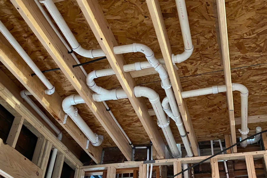 plumbing installation in a new built home